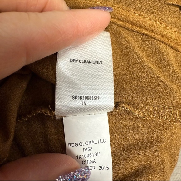 Cloud chaser size small Tan faux suede fringe cardigan open front - Picture 4 of 7